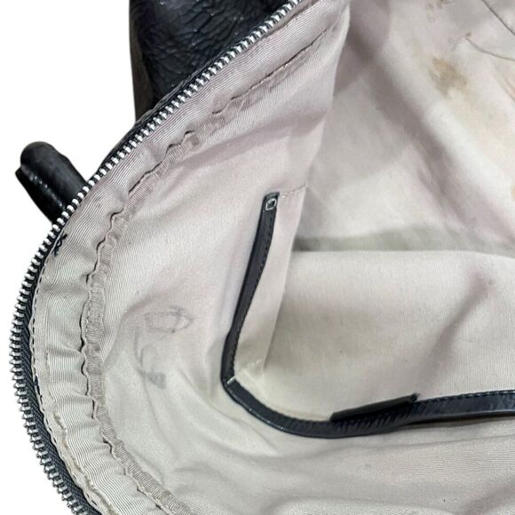 Abro Dark Green Large Bowling Style Leather Tote Bag - Picture 9 of 10